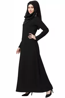 A-line inner abaya-Black