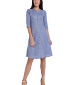 Purple plain cotton short-dresses