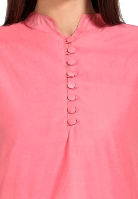 Pink plain cotton cotton-kurtis 5