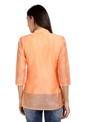 Orange plain cotton cotton-kurtis 2