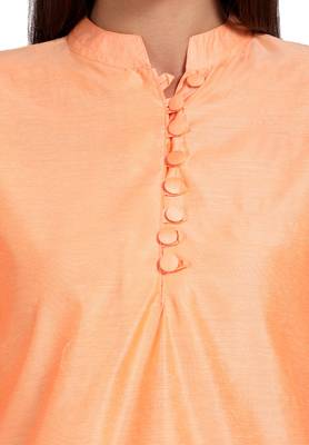 Orange plain cotton cotton-kurtis 5