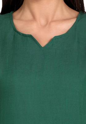 Green plain cotton cotton-kurtis 5