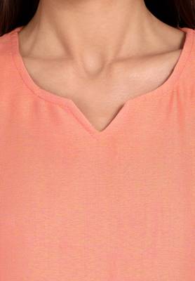 Orange plain cotton cotton-kurtis 5
