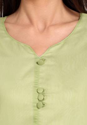 Green plain cotton cotton-kurtis 5