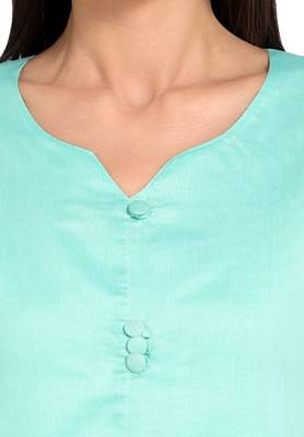 Blue plain cotton cotton-kurtis 5