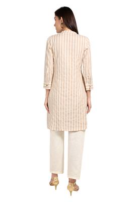 Beige plain cotton cotton-kurtis 2