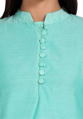 Blue plain cotton cotton-kurtis 5