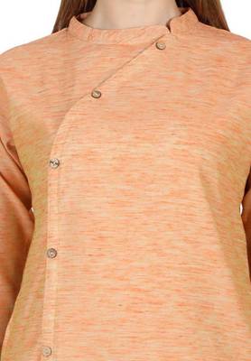Orange plain cotton cotton-kurtis 5