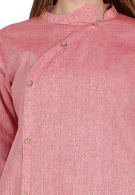 Pink plain cotton cotton-kurtis 5