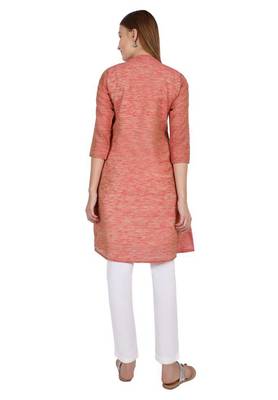 Red plain cotton cotton-kurtis 2