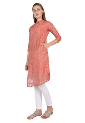 Red plain cotton cotton-kurtis 3
