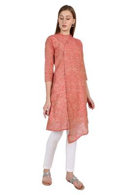 Red plain cotton cotton-kurtis 4