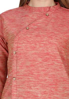 Red plain cotton cotton-kurtis 5