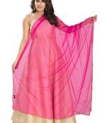 Salwar Studio Women's Pink Net Self Design Dupatta