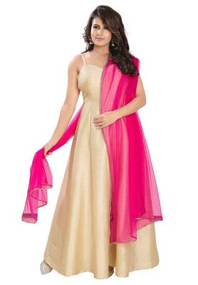 Salwar Studio Women's Pink Net Self Design Dupatta 2