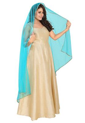 Salwar Studio Women's Sky Blue Net Self Design Dupatta 2