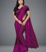 Magenta woven lycra saree with blouse