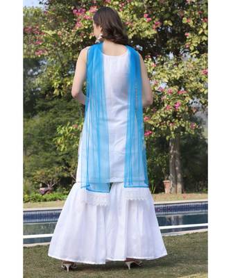 Embroidered kota kurti set with attached lining (set of 3) 2