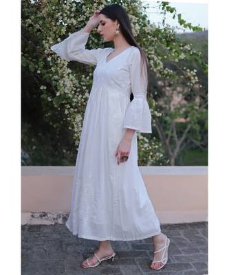 Cotton chikankari tunic/dress/kurti with pockets 2