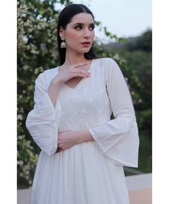 Cotton chikankari tunic/dress/kurti with pockets 4