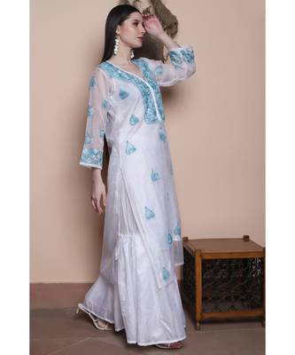 Light blue organza kurti 3