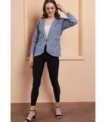 Cotton handloom blue color jacket