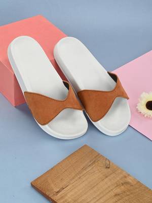 Zorik Brown Synthetic Leather Comfort Foam Casual Slides/Flip Flop For Women's 2