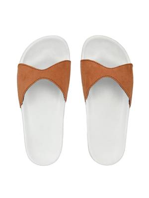 Zorik Brown Synthetic Leather Comfort Foam Casual Slides/Flip Flop For Women's 3
