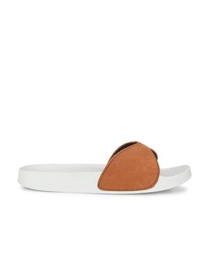 Zorik Brown Synthetic Leather Comfort Foam Casual Slides/Flip Flop For Women's 4