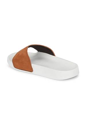 Zorik Brown Synthetic Leather Comfort Foam Casual Slides/Flip Flop For Women's 5