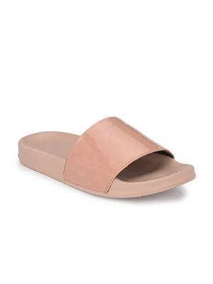 Zorik Pink Synthetic Leather Comfort Foam Casual Slides/Flip Flop For Women's 1