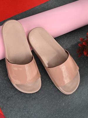 Zorik Pink Synthetic Leather Comfort Foam Casual Slides/Flip Flop For Women's 2