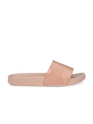 Zorik Pink Synthetic Leather Comfort Foam Casual Slides/Flip Flop For Women's 4