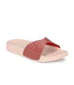 Zorik Pink Synthetic Leather Comfort Foam Casual Slides/Flip Flop For Women's