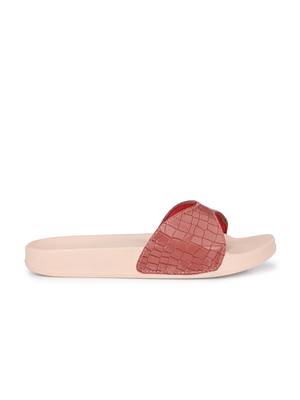 Zorik Pink Synthetic Leather Comfort Foam Casual Slides/Flip Flop For Women's 4