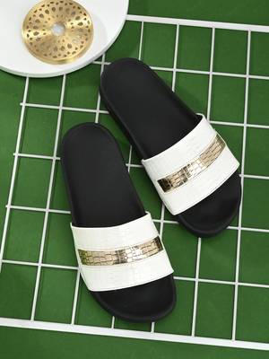 Zorik White Synthetic Leather Comfort Foam Casual Slides/Flip Flop For Women's 3