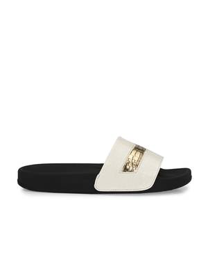 Zorik White Synthetic Leather Comfort Foam Casual Slides/Flip Flop For Women's 5
