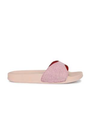 Zorik Pink Synthetic Leather Comfort Foam Casual Slides/Flip Flop For Women's 4