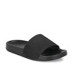 Zorik Black Synthetic Leather Comfort Foam Casual Slides/Flip Flop For Women's