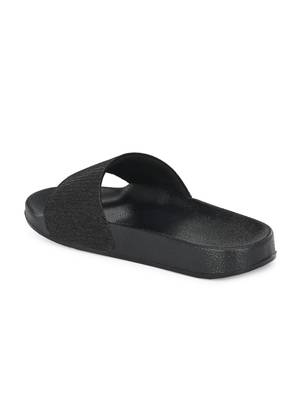 Zorik Black Synthetic Leather Comfort Foam Casual Slides/Flip Flop For Women's 5