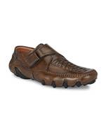 Zorik Brown Synthetic Leather Comfort Foam Shoe-Style Casual Sandals For Men's