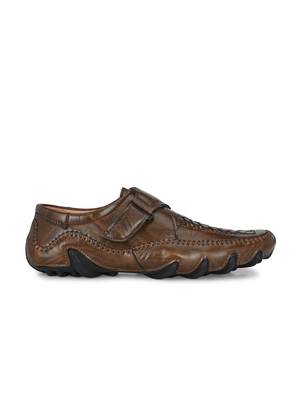 Zorik Brown Synthetic Leather Comfort Foam Shoe-Style Casual Sandals For Men's 4