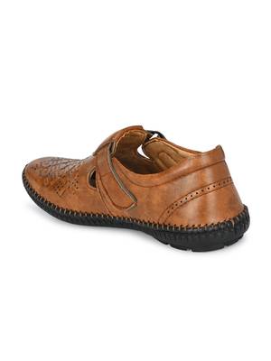 Zorik Tan Synthetic Leather Comfort Foam Shoe-Style Casual Sandals For Men's 5