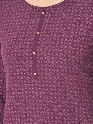 Span Purple Printed Straight Kurta 5