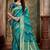 Blue woven banarasi saree with blouse