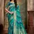 Blue woven banarasi saree with blouse