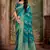 Blue woven banarasi saree with blouse