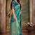 Blue woven banarasi saree with blouse