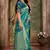 Blue woven banarasi saree with blouse