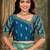 Blue woven banarasi saree with blouse